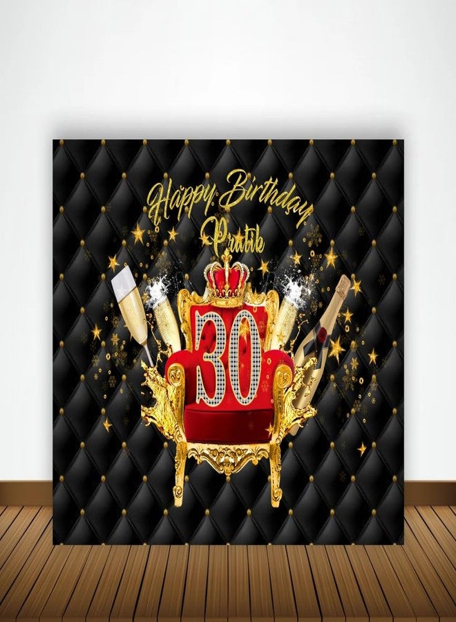 Theme My Party 30th Birthday Backdrop I 30th Birthday Customised Backdrop I Banner for 30th Birthday - Image 1